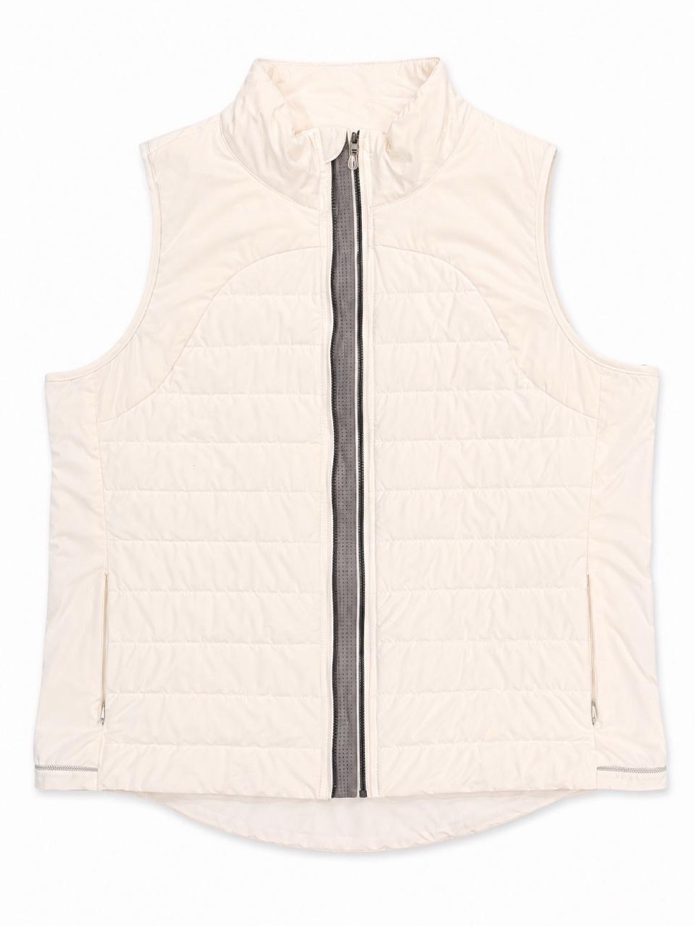 Tangerine White Quilted Zip-Front Vest